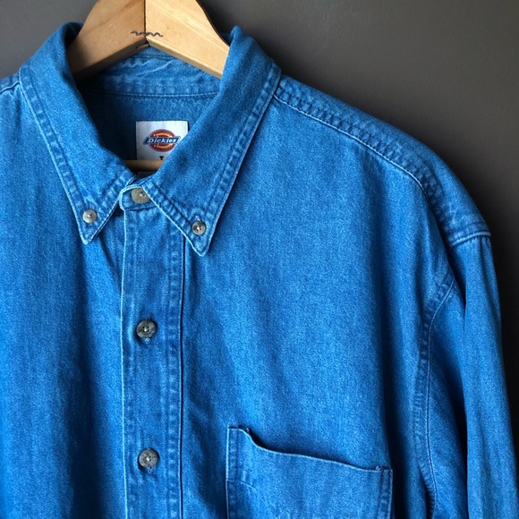 dickies long sleeve denim shirts